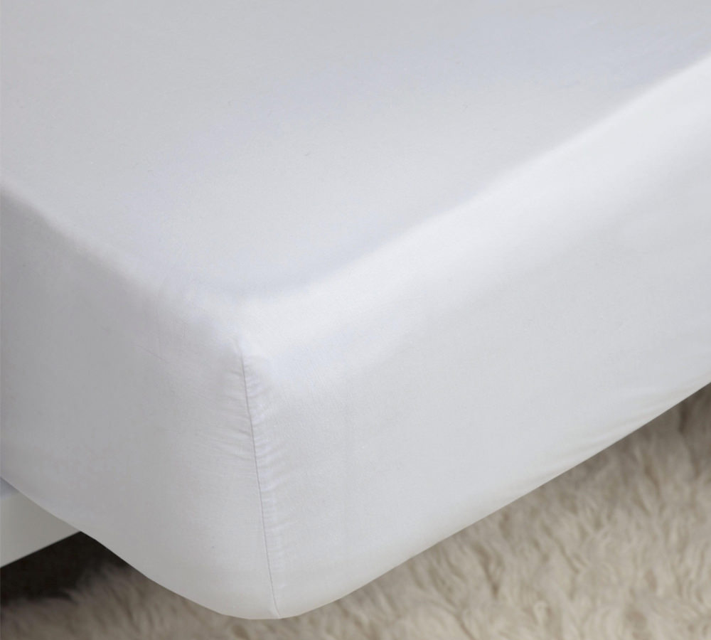 200 Thread Count Small Double White Fitted Sheet